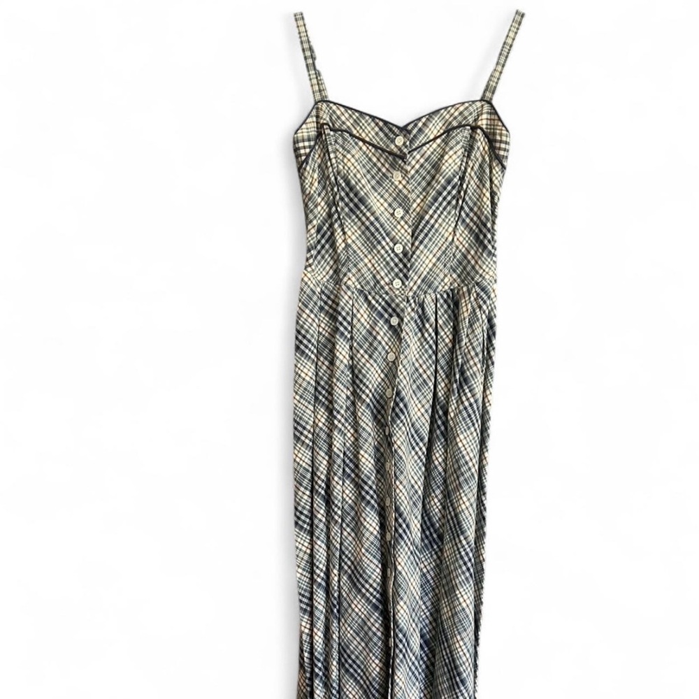 DKNY Blue and Brown Plaid Dress